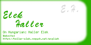 elek haller business card